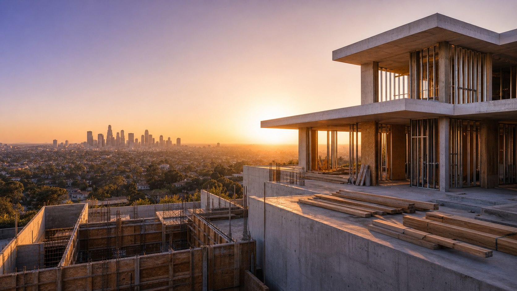 Los Angeles construction jobsite prepared for local SEO content