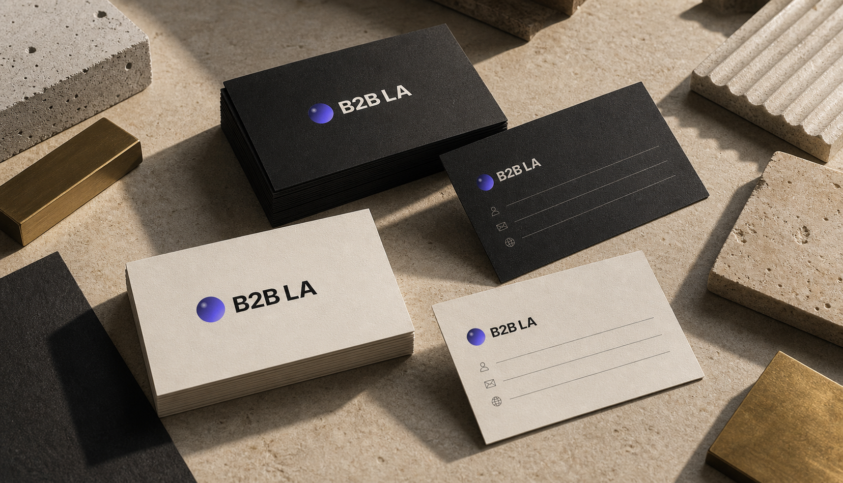 B2B LA business card brand mockup